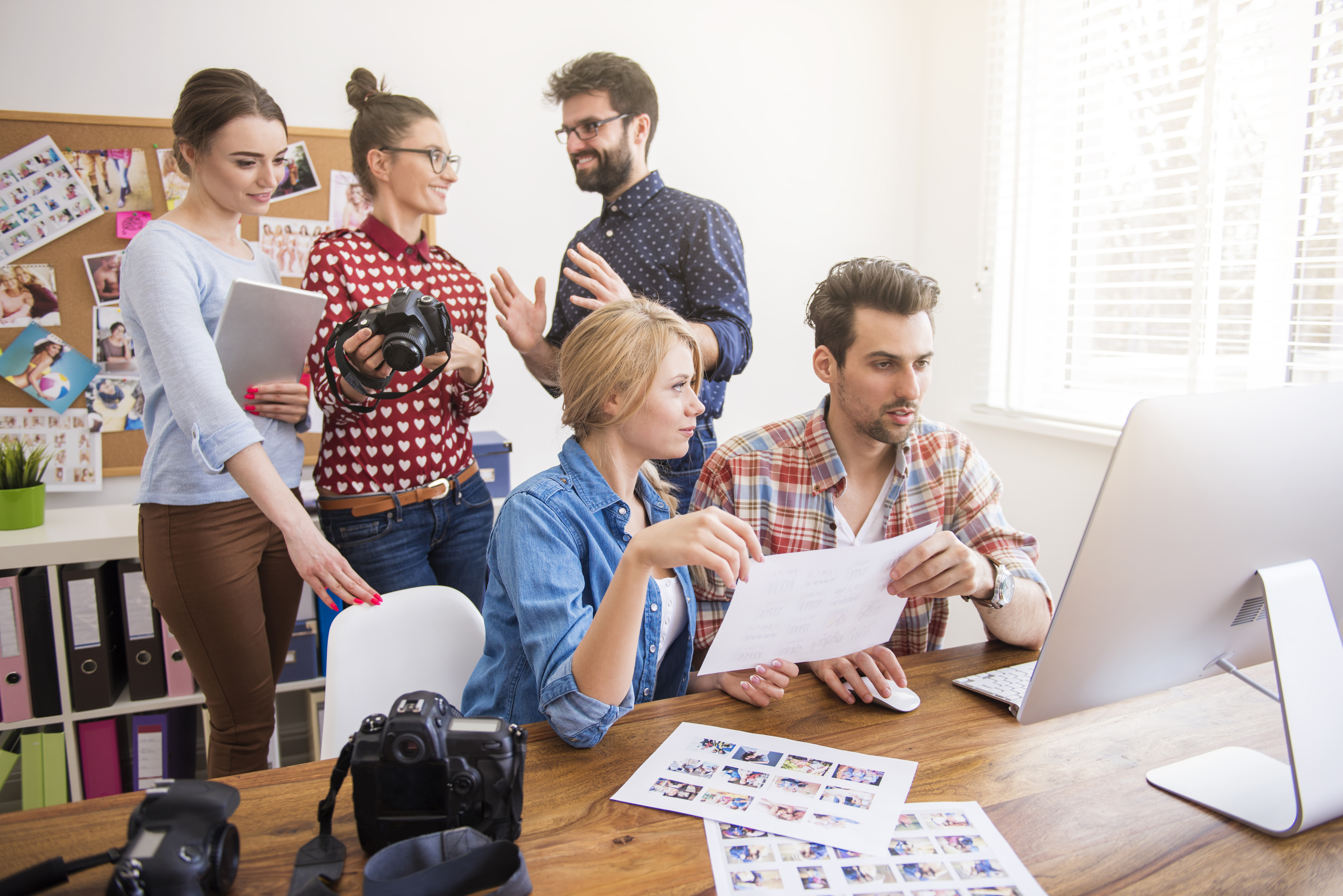 people-are-working-project-men-women-suits-sitting-table-businessmen-use-laptop