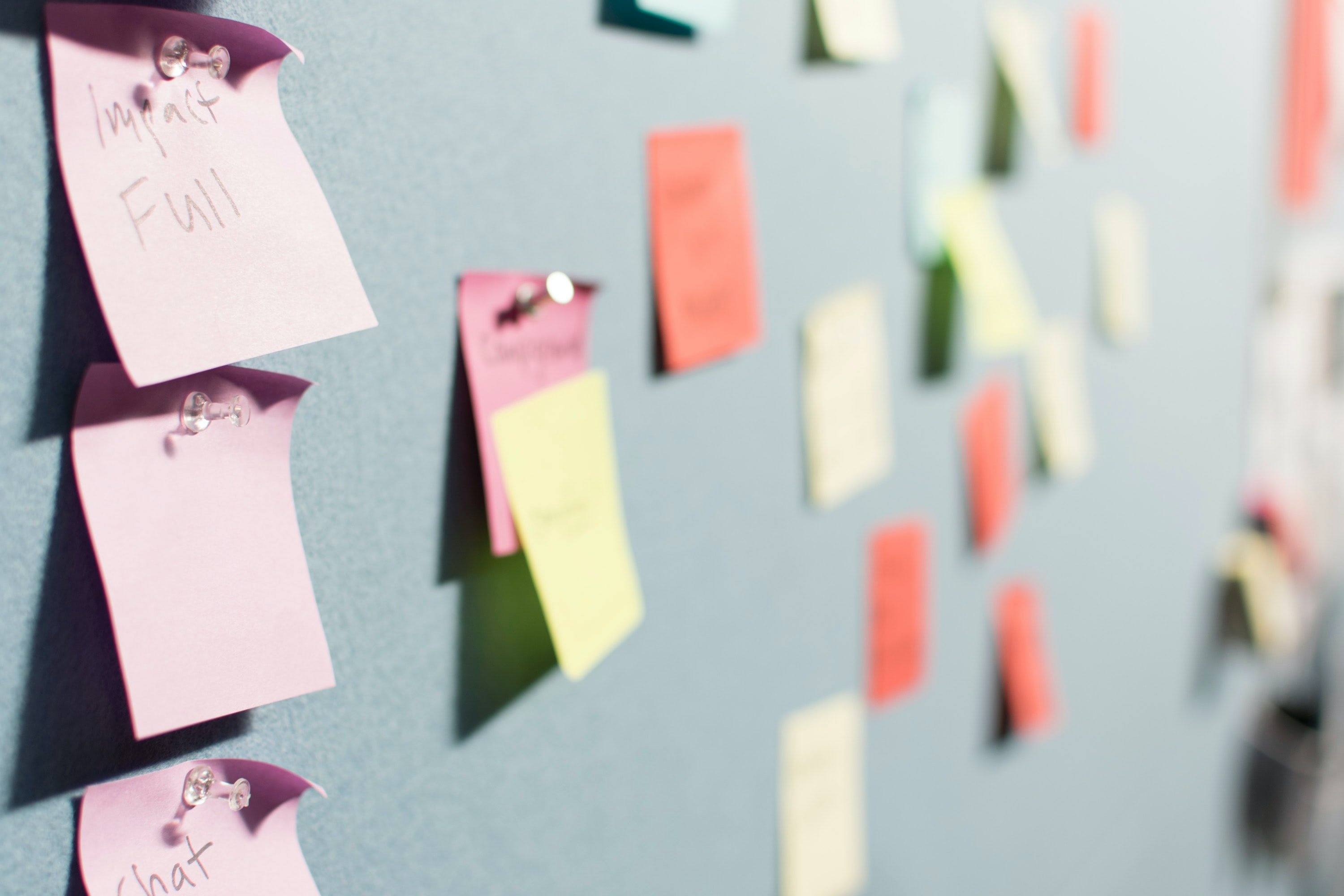 Wall full of post-it notes